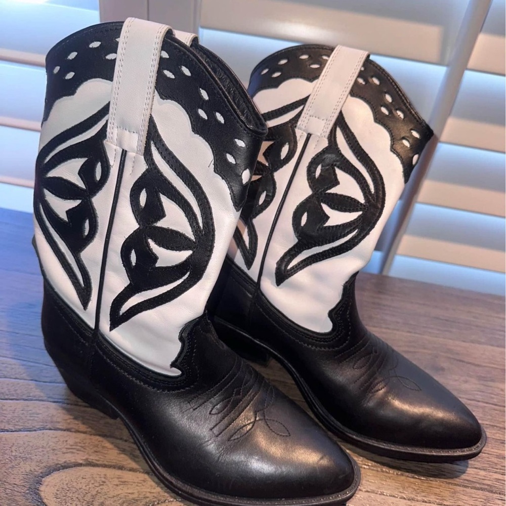 Black and White Western Boots